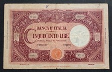 500 LIRE  GRANDE " C " ( B. I. ) 9/06/1945 COME DA FOTO 
