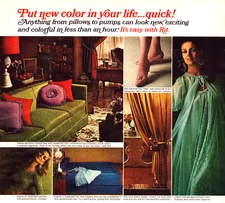 RIT Tint & Dye Concentrated MCM Decor Fashion Color Vintage Print Ad 1966