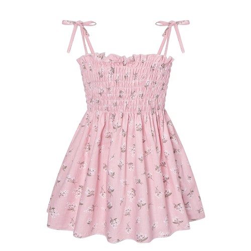 Toddler Kids Baby Girl Floral Animal Pleated Dress Casual Summer Sundress Travel - Picture 38 of 42