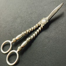 CONTINENTAL PAIR of SILVER PLATED SHEARS SCISSORS SILVERPLATE GRAPE SHEARS 1900s