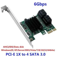 PCIe PCI Express to 6G SATA3.0 4-Port SATA III Expansion Controller Card Adapter