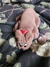 Pound Puppies 8" Rumple Skins Brown Plush Red Collar Stuffed Animal Dog Vintage