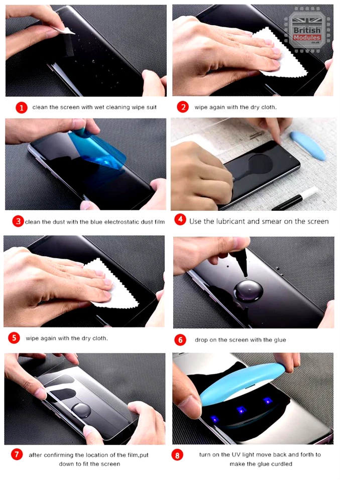 Protector de pantalla de vidrio templado curvo Nano 3D pegamento UV líquido Sony Xperia XZ3 9H Foto 3 de 3