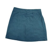 Sincerely Jules Teal Blue Ribbed Mini Skirt Elastic Waistband Size M