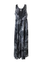 Calvin Klein Grey Palm-Print Tiered Maxi Dress 8