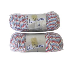 Lot of 2 VTG LA DIFFERANCE Red White Blue Poly-Olefin Fiber MACRAME 50 yds 6mm