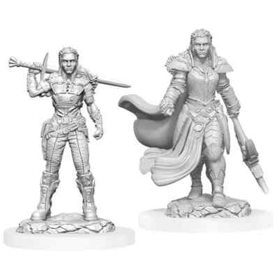 Orc Fighter Female W20 2 pk Nolzur's D&D miniature Dungeons Dragons unpainted Z