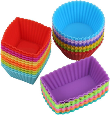 Silikon Cupcake Muffin Backbecher Futter 36er-Pack Wiederverwendbare Antihaftformen Sets