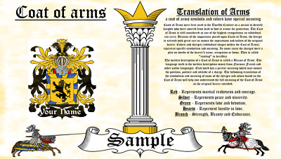 Lanza-Lanzoikrey COAT OF ARMS HERALDRY BLAZONRY PRINT