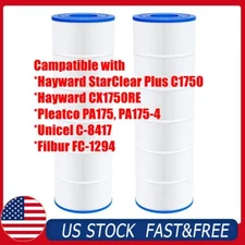 2-Pack PA175 Pool Filter Cartridge for Hayward C1750, CX1750RE, C-8417, FC-1294