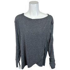 Cuddl Duds Brushed Knit Hoodie Tunic Top Partridge Charcoal Heather Medium Size