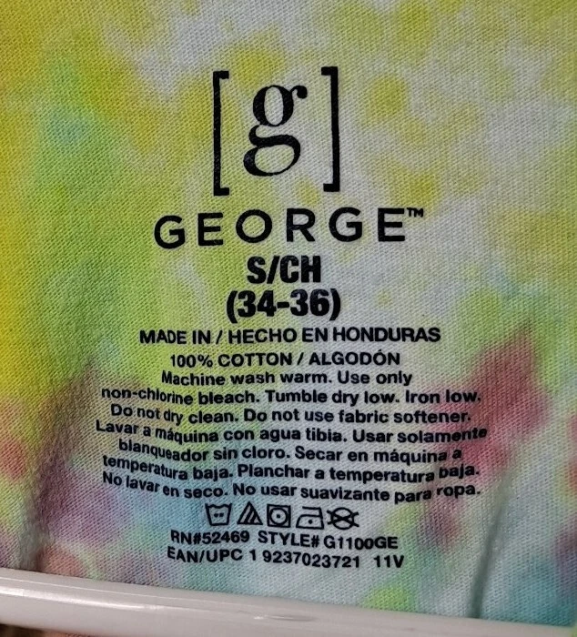George Tie Dye T Shirt Festival Trendy Tee Short Sleeve 100% Cotton Size S VGPOC - Image 2 of 3