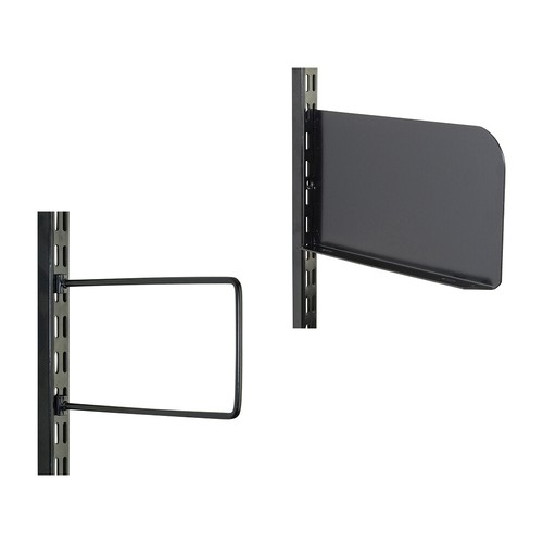 Twin Slot Shelving System Book End Shelf Ends BLACK Accessories Storage