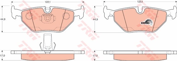 TRW Bremsbelagsatz Scheibenbremse GDB1265 Hinten FüR BMW E39 Touring 520 523 525-image