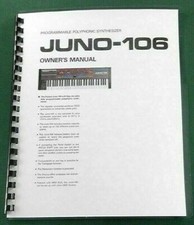 Roland Juno-106 Instruction Manual: Comb Bound with Protective Covers