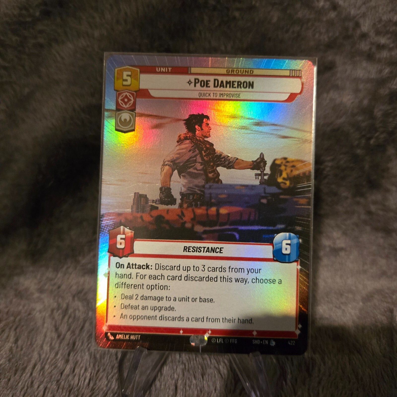 Star Wars Unlimited- Shadows Of The Galaxy Poe Dameron Hyperspace FOIL 422