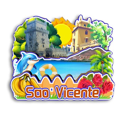 Sao Vicente Cape Verde Refrigerator magnet 3D travel souvenirs wood