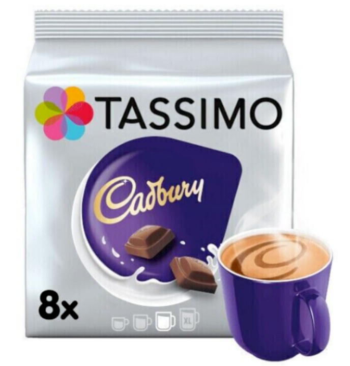 Tassimo Hot Chocolate Pods Cadbury Hot Chocolate 5 x 8 Pods 40 Drinks