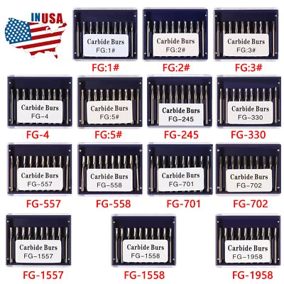 YABANGBANG 10-100pcs Dental Round Tungsten Carbide FG Bur For High Speed Handpiece