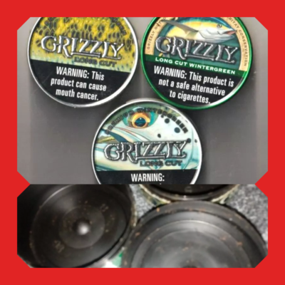GRIZZLY EMPTY Fishing CANS 2018 2021 for Crafts NO TOBACCO Dip