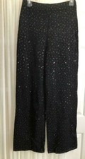 St. JOHN EVENING by Marie Gray Knit Black PANTS with SEQUINS Size 2