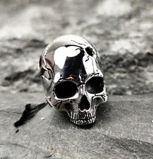 Edelstahl Schädel Bead poliert silber 21 x 19 mm Skull Lanyard Anhänger Perle