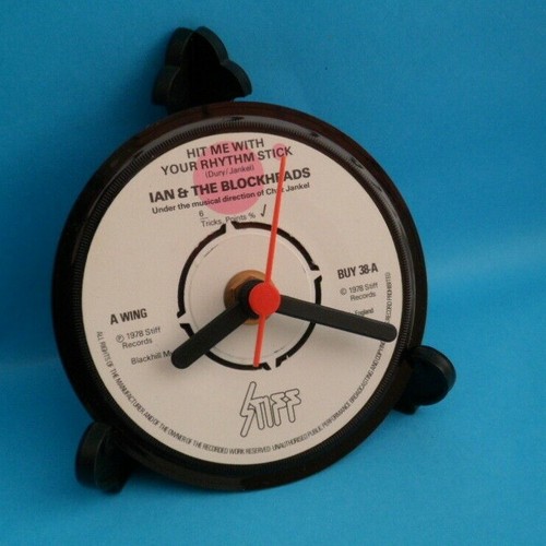 IAN DURY & THE BLOCKHEADS CLOCK Side Table Desk Top Upcycled Vinyl Record Single - Picture 2 of 30