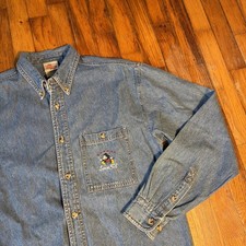 Vintage The Disney Store Button Shirt Denim Mickey Mouse Small Good Condition