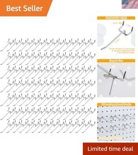 100 Pack 4 Inch Stainless Steel Hooks for Pegboard, Silver