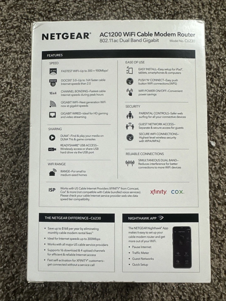 NETGEAR Cable Modem with Built-in WiFi Router - Image 2 of 2