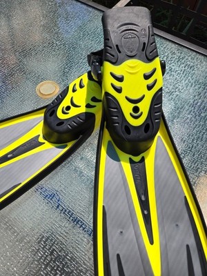 Tusa Imprex TRI-EX Fin - Large10-13 Yellow/Black Dive Fins - Open Heel
