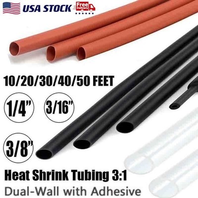 Ratio 3:1 Heat Shrink Tubing Marine Grade Wire Insulation Kit (3/16'' 3/8'' 1/4'')