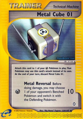 1x Metal Cube 01 - 129/147 - Uncommon Heavily Played Pokemon G2 - Aquapolis
