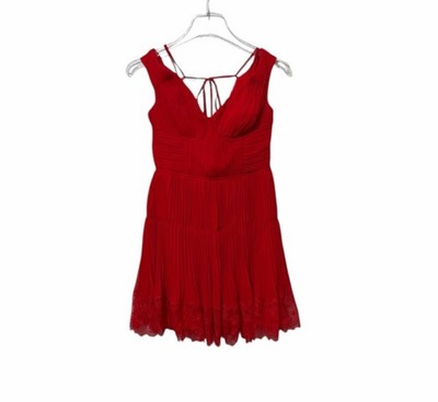 Self-Portrait Women's Dark Red Off The Shoulder Mini Dress Size 4