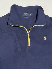 Polo Ralph Lauren PERFORMANCE Quarter Zip Fleece Sweater Mens XL Navy Blue 1/4