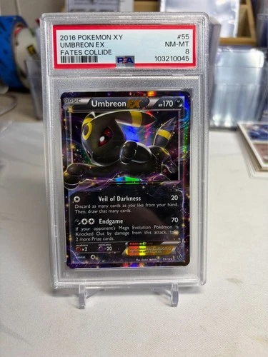 2016 POKEMON XY FATES COLLIDE #55 UMBREON EX PSA 8