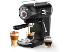 20 BAR Pump Temperature Control, Compact Espresso Maker with Steam Milk Frother