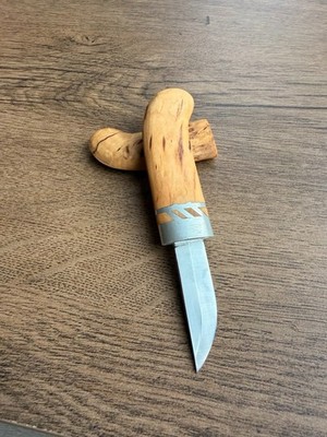 Handmade Curly Birch Scandi Knife   Custom Craftsmanship