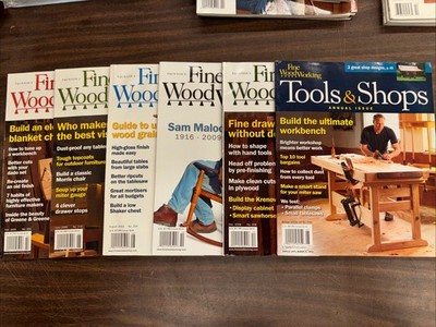Fine Woodworking Magazine 2009 Feb, June, Aug, Oct, Dec And Win Feb 2010Set Of 7