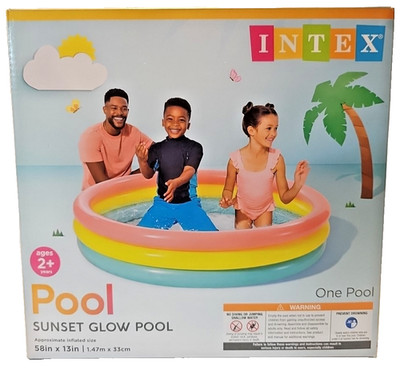 Intex 58'' x 13'' Sunset Glow Above Ground Pool for People or Pets @ 73 Gallons