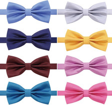 8 PACKS Elegant Adjustable Pre-tied Bow Ties for Men Boys 1 4 5 6 8 Pack for op