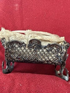 baby Cradle With Frozen charlotte Baby.  Vintage Turn Of Century NJ