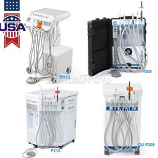Dental Mobile Delivery Unit Cart System with Air Compressor Strong suction 4Hole
