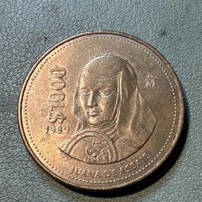 1989 Mexico Mexican 1000 Pesos Asbaje Eagle Snake Coin AU Nice | eBay