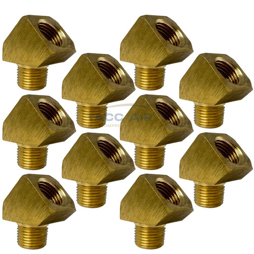 10 Pack 45 Degree 1/8" NPT Pipe Thread Brass Street Elbow Fitting Adapter