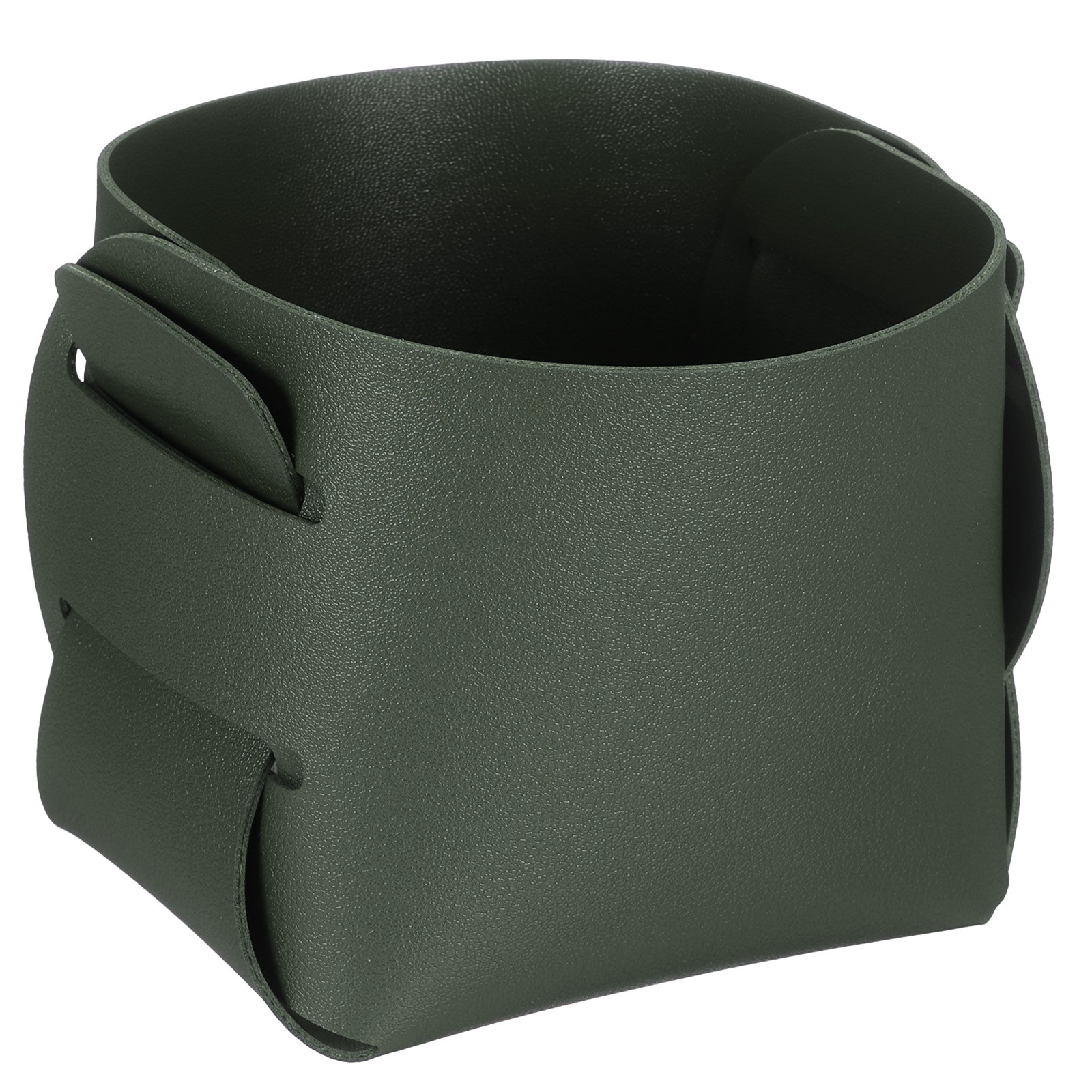 PU Leather Desktop Storage Organizer Box Tray Catchall Vanity Tray Green