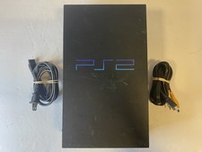 Sony PlayStation 2 Fat SCPH-30001 PS2 Black Console with Cables working 