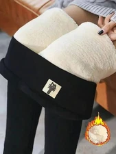 Pantalones de terciopelo para mujer Leggings de invierno para nieve frio