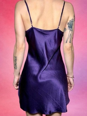 90s silk slip dress 90s Slip Dress Black - L
