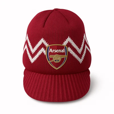 Arsenal Knit Visor Beanie - Red/White - Licensed - Winter Wear